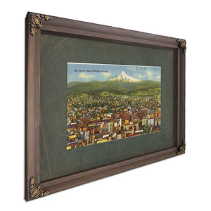 Mt Hood From Portland Oregon, Bourbon frame — vintage framed wall art by Bella Frye