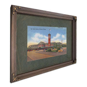 The Union Station Portland Oregon, Bourbon frame — vintage framed wall art by Bella Frye