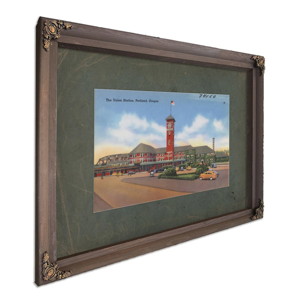The Union Station Portland Oregon, Bourbon frame — vintage framed wall art by Bella Frye