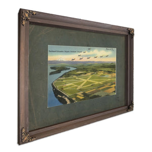 Portland Columbia Airport Portland Oregon, Bourbon frame — vintage framed wall art by Bella Frye