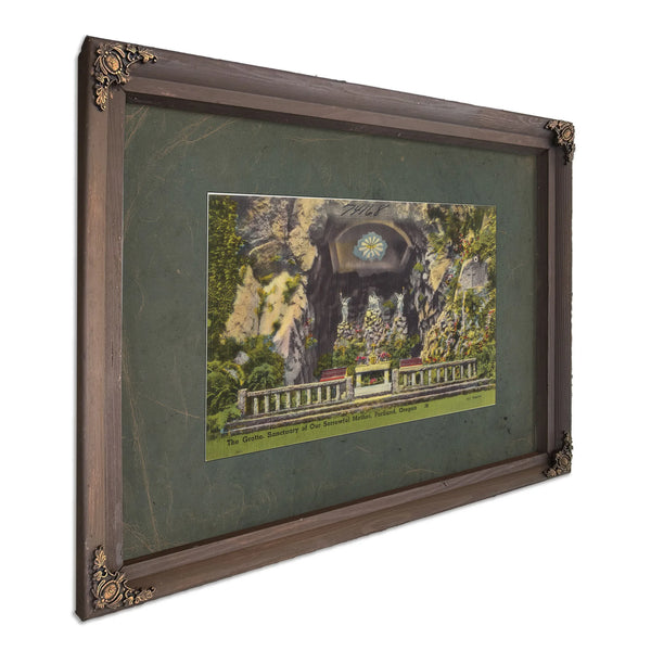 The Grotto Sanctuary Of Our Sorrowful Mother Portland Oregon'1, Bourbon frame — vintage framed wall art by Bella Frye