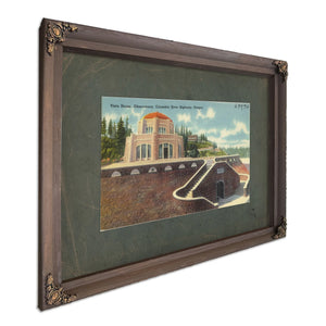 Vista House Observatory Columbia River Highway Oregon, Bourbon frame — vintage framed wall art by Bella Frye