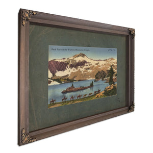 Pack Train In The Wallowa Mountains Oregon, Bourbon frame — vintage framed wall art by Bella Frye