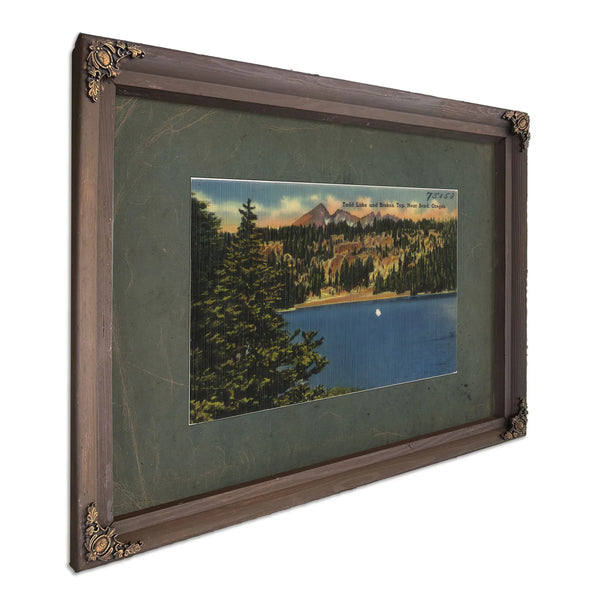 Todd Lake And Broken Top Near Bend Oregon, Bourbon frame — vintage framed wall art by Bella Frye