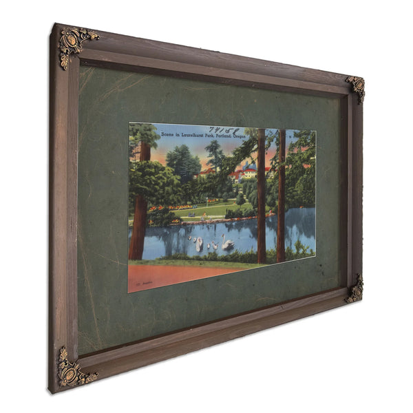 Scene In Laurelhurst Park Portland Oregon, Bourbon frame — vintage framed wall art by Bella Frye