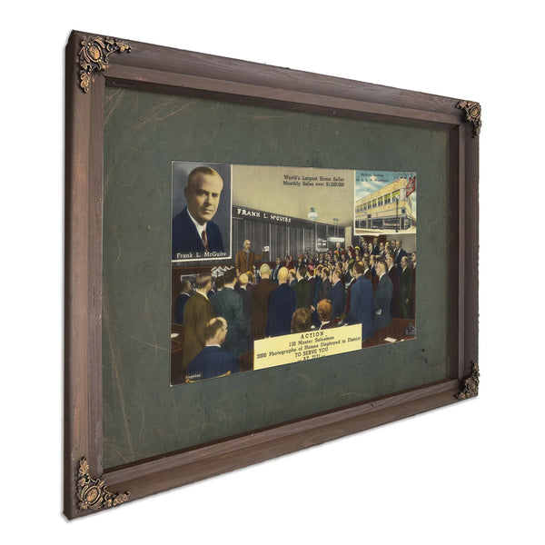 Frank L Mcguire World's Largest Home Seller Monthly Sales Over $1000000, Bourbon frame — vintage framed wall art by Bella Frye