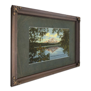 Mt Hood Oregon Reflection In Lost Lake'2, Bourbon frame — vintage framed wall art by Bella Frye