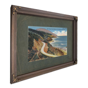 The Oregon Coast Highway On The Shores Of The Pacific, Bourbon frame — vintage framed wall art by Bella Frye