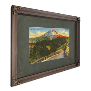 Mt Hood From Buzzards Point Oregon'1, Bourbon frame — vintage framed wall art by Bella Frye