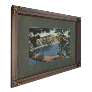 Crater Lake Oregon, Bourbon frame — vintage framed wall art by Bella Frye
