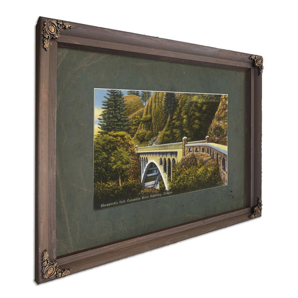 Shepperd's Dell Columbia River Highway Oregon'1, Bourbon frame — vintage framed wall art by Bella Frye
