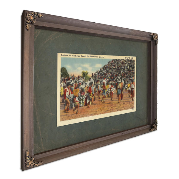 Indians At Pendleton Round Up Pendleton Oregon, Bourbon frame — vintage framed wall art by Bella Frye