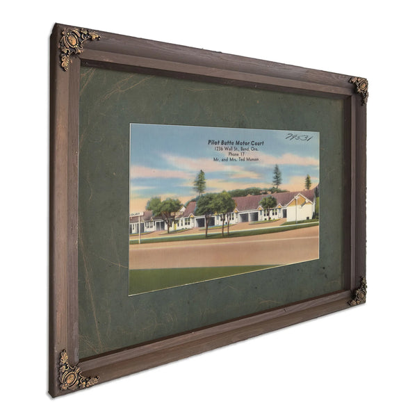 Pilot Butte Motor Court, Bourbon frame — vintage framed wall art by Bella Frye
