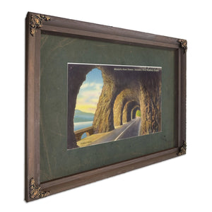 Mitchell's Point Tunnel Columbia River Highway Oregon, Bourbon frame — vintage framed wall art by Bella Frye