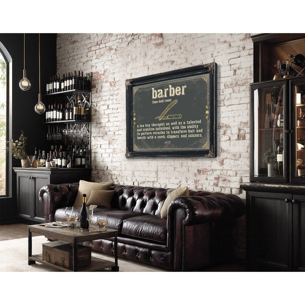 Bella Frye Home & Garden > Decor > Artwork Barber Word Definition Wall Art - Gift for Barber Dictionary Artwork