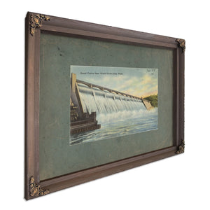 Grand Coulee Dam Grand Coulee Dam Wash'1, Bourbon frame — vintage framed wall art by Bella Frye