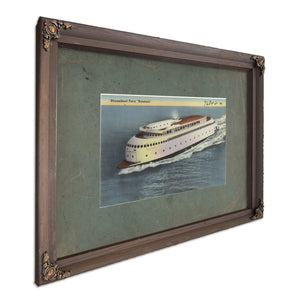 Streamlined Ferry 'Kalakala, Bourbon frame — vintage framed wall art by Bella Frye