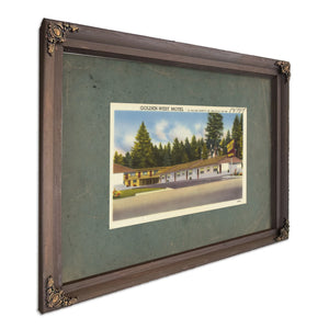 Golden West Motel 10 Miles North Of Seattle On 99, Bourbon frame — vintage framed wall art by Bella Frye
