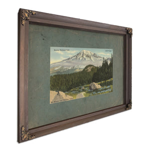 Rainier National Park Mt Rainier And Paradise Valley Washington'4, Bourbon frame — vintage framed wall art by Bella Frye
