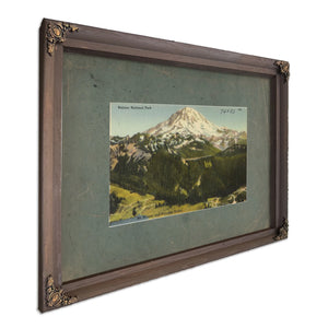 Rainier National Park Mt Rainier And Paradise Valley Washington'1, Bourbon frame — vintage framed wall art by Bella Frye