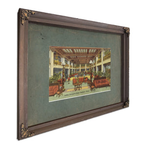 Lobby Davenport Hotel Spokane Wash, Bourbon frame — vintage framed wall art by Bella Frye