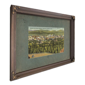 Spokane From Sunset Highway Approach To Spokane Wash, Bourbon frame — vintage framed wall art by Bella Frye