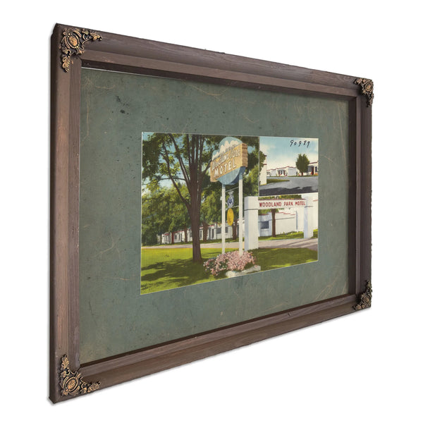 Woodland Park Motel, Bourbon frame — vintage framed wall art by Bella Frye