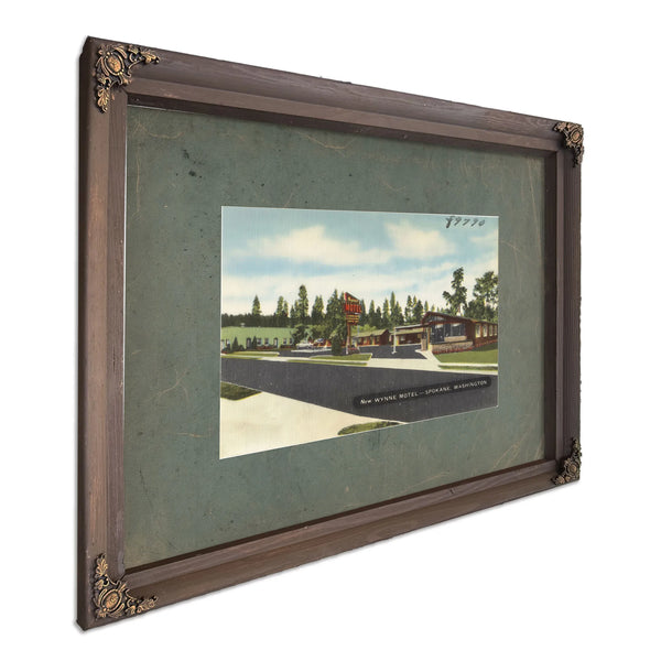 New Wynne Motel Spokane Washington, Bourbon frame — vintage framed wall art by Bella Frye