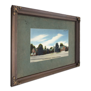 Blue Spruce Motel Spokane Washington, Bourbon frame — vintage framed wall art by Bella Frye