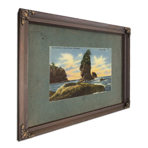 The Old Man Of Cape Flattery Washington, Bourbon frame — vintage framed wall art by Bella Frye