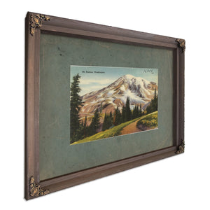 Mt Rainier Washington, Bourbon frame — vintage framed wall art by Bella Frye