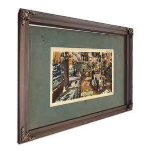 Ye Olde Curiosity Shop, Bourbon frame — vintage framed wall art by Bella Frye