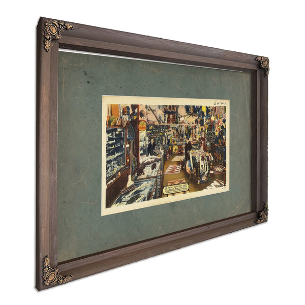 Ye Olde Curiosity Shop, Bourbon frame — vintage framed wall art by Bella Frye