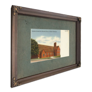 Chehalis Seventh Day Adventist Church Chehalis Washington, Bourbon frame — vintage framed wall art by Bella Frye