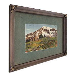 Mt Rainier Washington'1, Bourbon frame — vintage framed wall art by Bella Frye