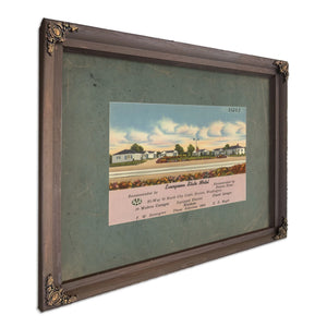 Evergreen State Motel Hi Way 99 North City Limits Everett Washington, Bourbon frame — vintage framed wall art by Bella Frye