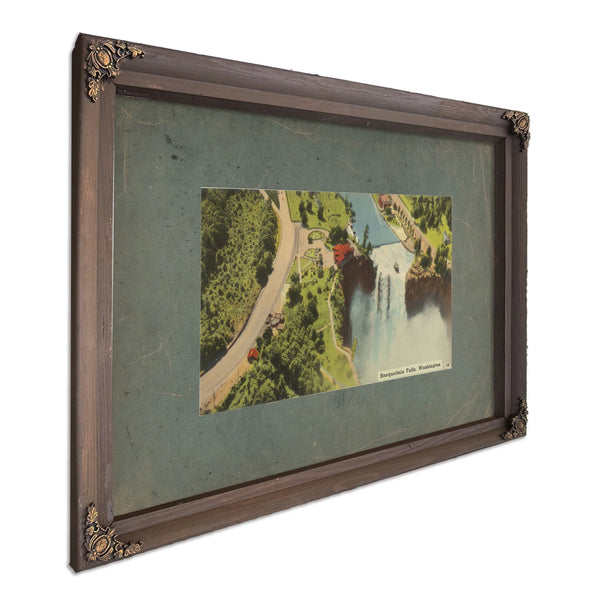Snoqualmie Falls Washington, Bourbon frame — vintage framed wall art by Bella Frye