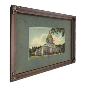 State Capitol At Olympia Washington, Bourbon frame — vintage framed wall art by Bella Frye