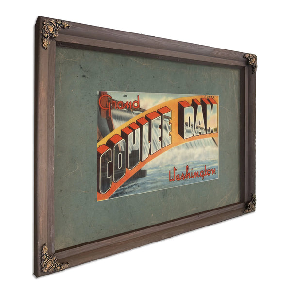 Grand Coulee Dam Washington, Bourbon frame — vintage framed wall art by Bella Frye