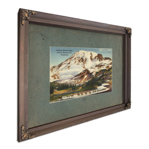Crossing Mazama Ridge Rainier National Park Washington, Bourbon frame — vintage framed wall art by Bella Frye