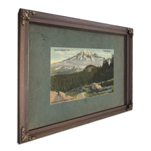 Rainier National Park Mt Rainier And Paradise Valley'1, Bourbon frame — vintage framed wall art by Bella Frye