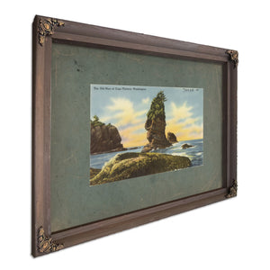The Old Man Of Cape Flattery Washington'1, Bourbon frame — vintage framed wall art by Bella Frye