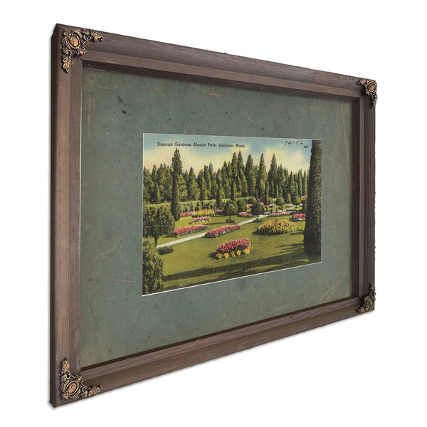 Duncan Gardens Manito Park Spokane Wash, Bourbon frame — vintage framed wall art by Bella Frye