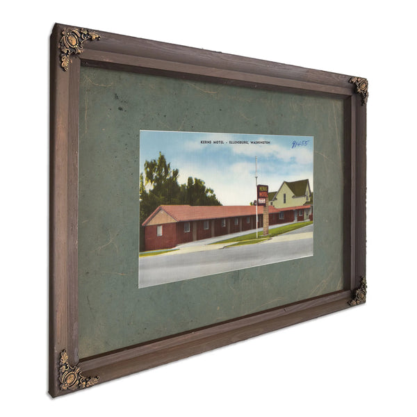 Kerns Motel Ellensburg Washington, Bourbon frame — vintage framed wall art by Bella Frye