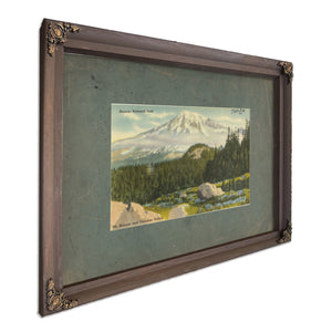 Rainier National Park Mt Rainier And Paradise Valley Washington'2, Bourbon frame — vintage framed wall art by Bella Frye
