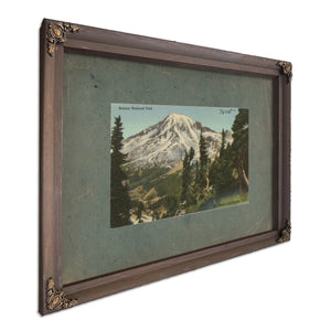 Rainier National Park Mt Rainier And Paradise Valley Washington'3, Bourbon frame — vintage framed wall art by Bella Frye