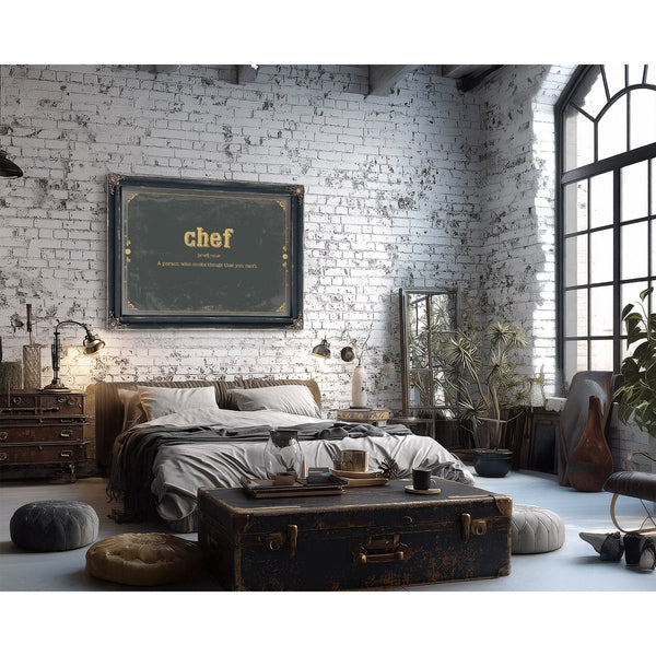 Bella Frye Home & Garden > Decor > Artwork Chef Word Definition Wall Art - Gift for Chef Dictionary Artwork