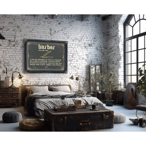 Bella Frye Home & Garden > Decor > Artwork Barber Word Definition Wall Art - Gift for Barber Dictionary Artwork