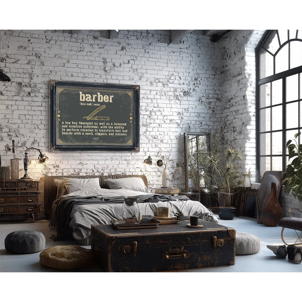 Bella Frye Home & Garden > Decor > Artwork Barber Word Definition Wall Art - Gift for Barber Dictionary Artwork