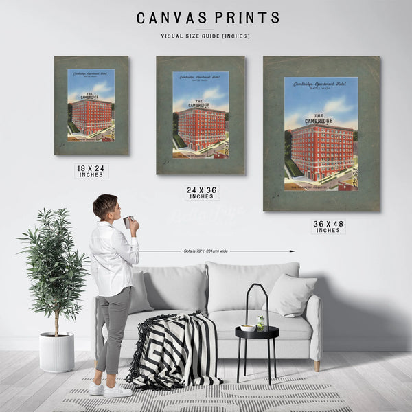 Cambridge Apartment Hotel Seattle Washington — vintage wall art by Bella Frye